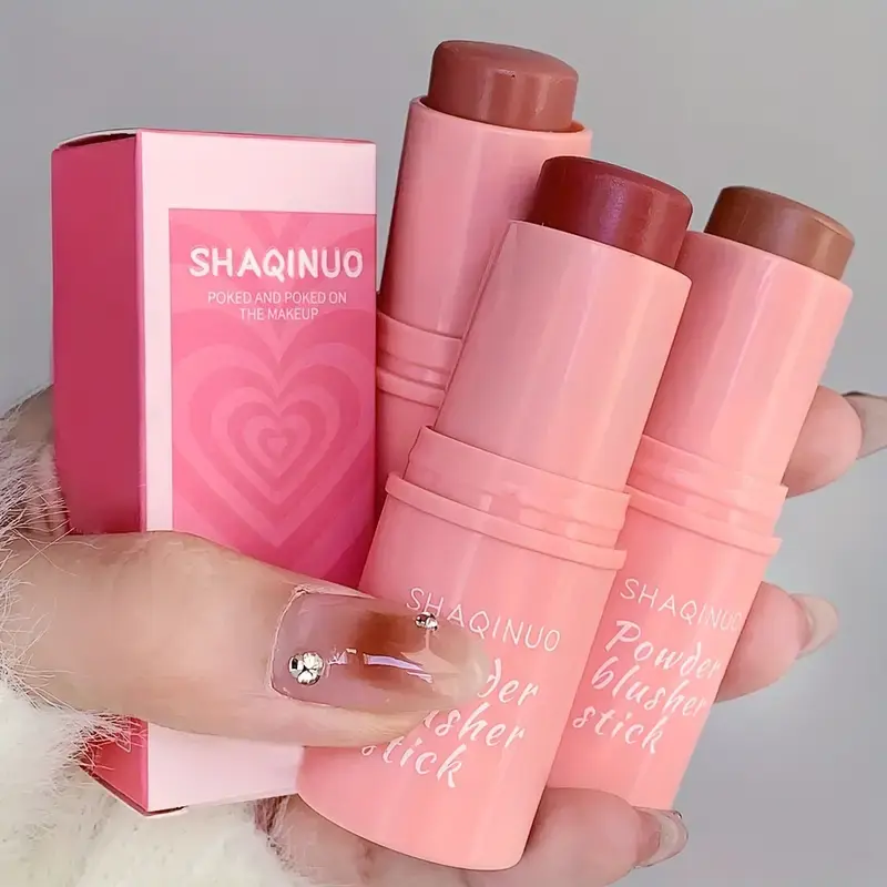 3pcs Blush Stick Set Cosmetic Multifunctional Matte Lipstick Finish Brightening Blush Cream For Natural Everyday Makeup Perfect For Daily Face Makeup