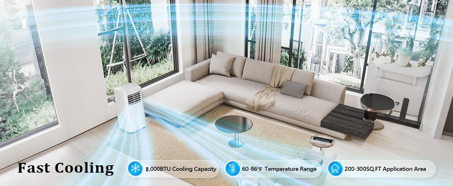 Ubesgoo WiFi Enabled Smart 8000/9000/10000 BTU Portable Air Conditioner with Remote & APP Control, 3-in-1 Cooler, Dehumidifier & Fan, Powerful Room Mobile AC Unit with Rolling Wheels & Easy Installation Kit Ubesgoo WiFi Enabled Smart 8000/9000/10000 BTU Portable Air Conditioner with Remote & APP Control, 3-in-1 Cooler, Dehumidifier & Fan, Powerful Room Mobile AC Unit with Rolling Wheels & Easy Installation Kit