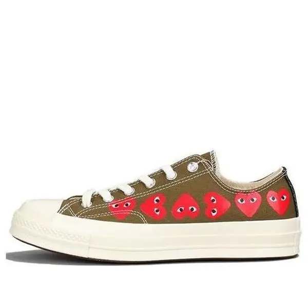 Converse x COMME des GARCONS PLAY Chuck 70 Low Multi Heart 'Khaki' 162976C Converse x COMME des GARCONS PLAY Chuck 70 Low Multi Heart 'Khaki' 162976C