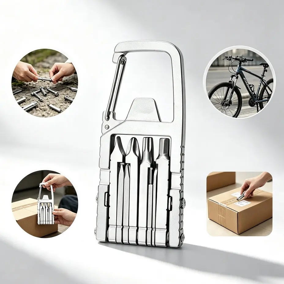 Joytutus Stainless Steel Metal Mini Multitool Keychain Kit - Outdoor EDC Handheld Tool with Needle-Nose Pliers, Screwdriver, Bottle Opener, Phone Holder, Carabiner for Car Repair, Camping, Car Accessory Summerfinds