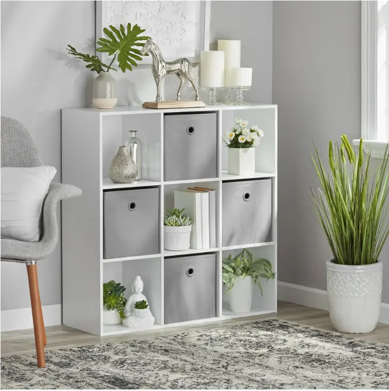 Compact 9-Cube Storage Unit – 11" Shelves, Sleek White Design