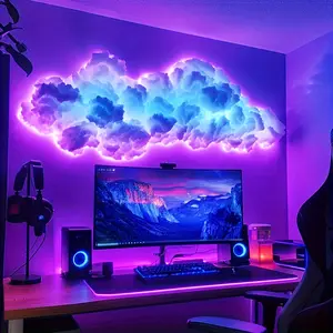 KK-16ft 3D Big Cloud Light Kit - Music Sync, Warm White & Multicolor Lightning Changing Strip Light with 360 Degree View, Wireless Remote and APP Control - Coolest Decorations for Indoor Home and Bedroom-84