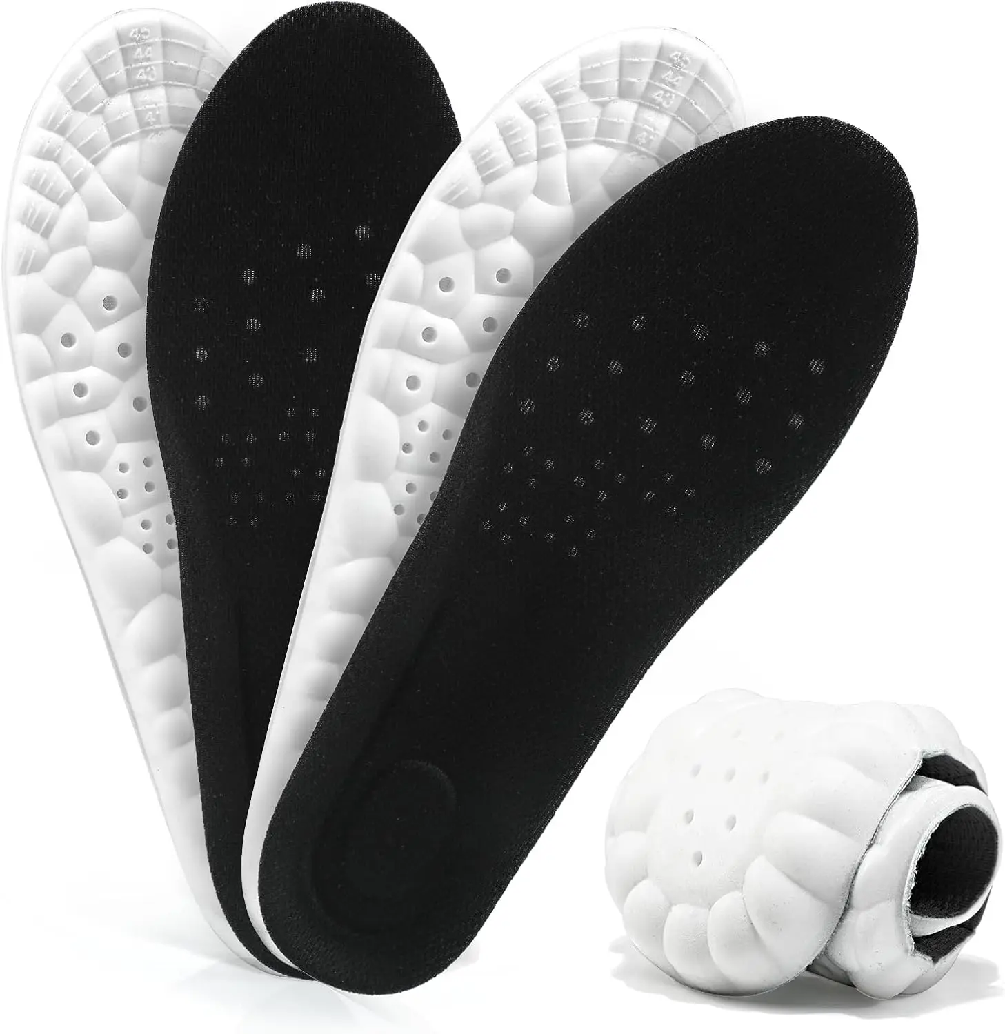 XINIFOOT Unisex 2-Pair Athletic Insoles & Heel Liners Multipack, Adjustable Mesh Memory Foam Inserts with Shock-Absorb PU, Ergonomic Free-Cutting for Joint Pain Relief, Plantar Fasciitis Support, All-Seasons Hiking Cushioning, Foot Recovery Solutions