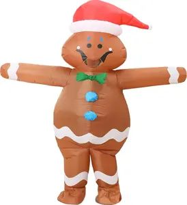 FWV Christmas Costume Gingerbread Inflatable,Gingerbread Man Costume Blow up Funny Christmas Inflatable, Onesies Giant Xmas Costumes for Women