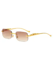 Rimless Sunglasses Seaside Cheetah Decoration Frameless Gradient Lens Eyeglasse Outdoor UV Protective Eyewear