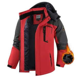 Men's Heavy-Duty Winter Fleece-Lined Hooded Jacket with Full-Zip Closure & Pockets - Outdoor Coat for Skiing, Hiking, Snowboarding - Machine Washable Windproof () - Cold Weather Casual Wear, Mens Winter Coats For Men, Winter Jackets For Men, Winter Coat