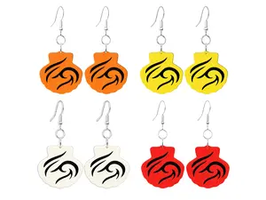 Scallop Shell Earrings Set of 4 Coastal Beach Jewelry Lightweight Summer Dangles