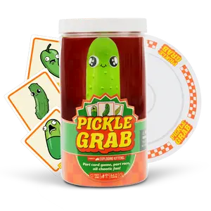 Exploding Kittens Pickle Grab Fast-Paced Party Game with Quick Reflexes Card Flipping Race and Innuendo Perfect for Game Night with Family Friends or Frenemies