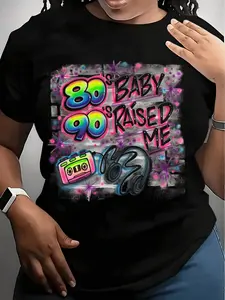 80S 90S Style Men'S T-Shirt Retro Pop Art Print Neon Colors And Tape Design Perfect for 90S Themed Parties And Casual Wear Parties Beach And Sports Outdoor Clothing | All Season Casual Wear