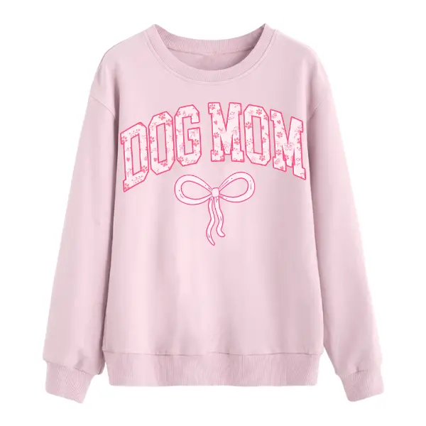 Dog Mom Coquette Sweatshirt, Dog Lover Shirt, Dog Mama Shirt, Soft Girl Era Shirt, Pink Bow Coquette Shirt, Social Club Shirt