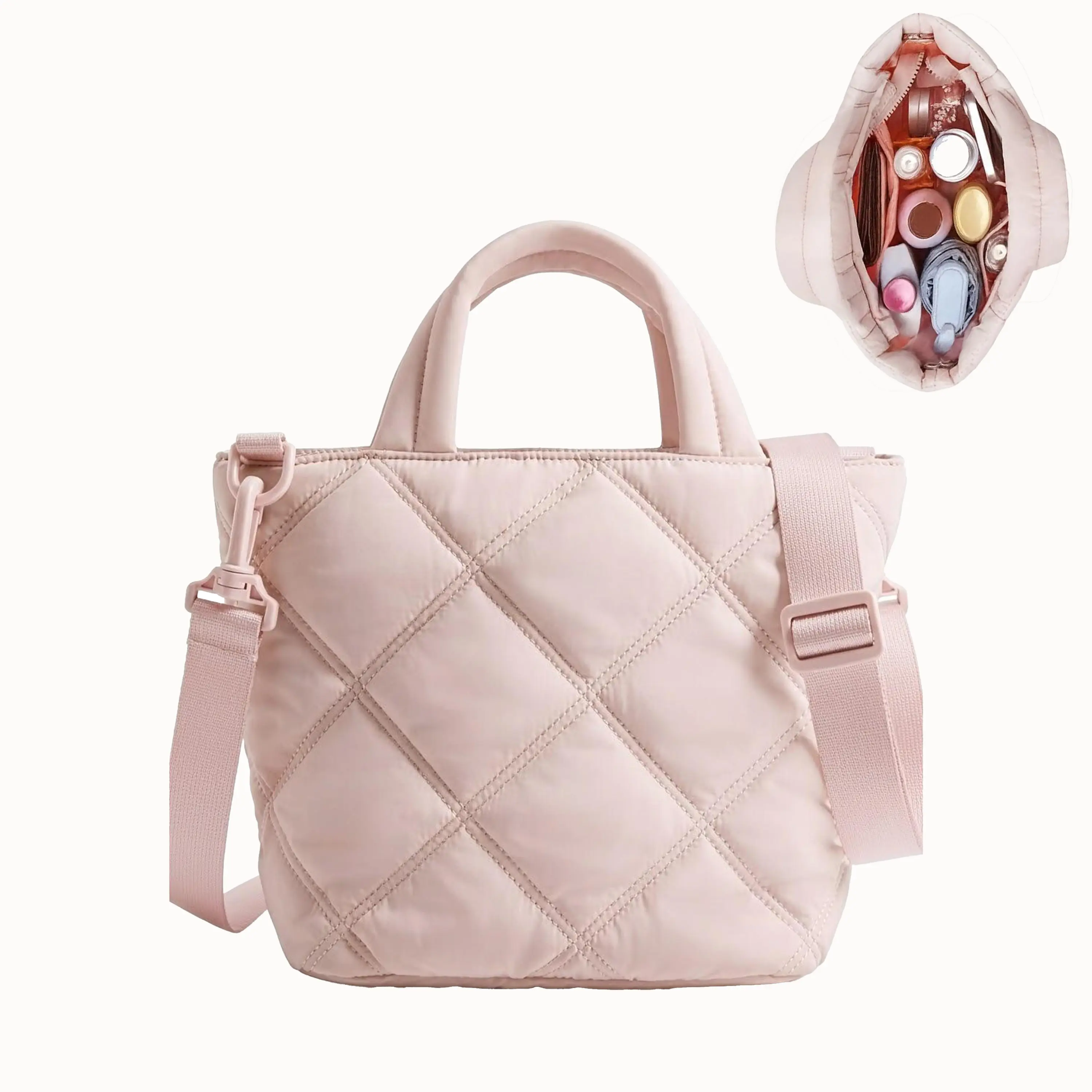 Five Seasons Home Puffy Quilted Mini Shoulder Bag for Women Soft Lightweight Nylon Crossbody Purse Stylish Practical Everyday Companion crossbody bags women Multifunctional Commuter Bag Daily Commuter Bag