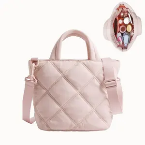 Five Seasons Home Puffy Quilted Mini Shoulder Bag for Women Soft Lightweight Nylon Crossbody Purse Stylish Practical Everyday Companion crossbody bags women
