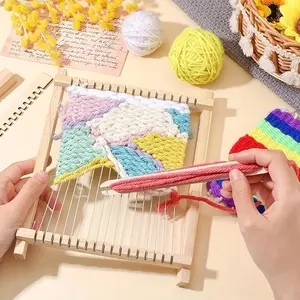 1set/pack Wooden Weaving Loom Tapestry Loom Weaving Kit Weaving Board Loom Tapestry Hand- Knitted Machine DIY Fashion Wooden Loom Wooden Handloom Small Crafts Set Hand Woven