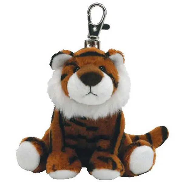 TY Beanie Baby Metal Clip Keychain - Stripey the Tiger Shape, 4 in Fashion Accessory