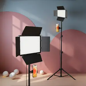 10 Inch Selfie Square Ring Light, Adjustable Tripod Stand, Dual Phone Holder, Three-Color LED Lamp, Video Recording Makeup Live Streaming Gift, Studio Video Lighting, Studio Lights