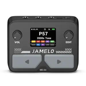 JAMELO ME-04 MINI Pocket Multi-Effects Guitar Pedal with 10 Effects Modules 100 Drum Rhythms and 40-second Stereo Looper 99 Presets 40 Amp/Cab Electric Guitar Effects Processor OTG USB Audio Interface BT