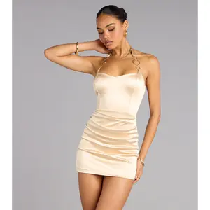 Ring the Night Satin Mini Dress