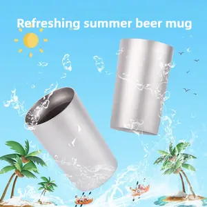 Pure Titanium Double-Layer Beer Cup – Portable Outdoor Water Cup with Heat Insulation.