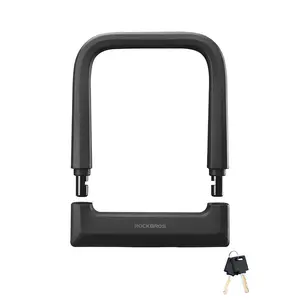 ROCKBROS Bike U Lock Heavy Duty Anti Theft Carbon Steel Bicycle Lock Suitable for Road, Mountain, and Scooter Bikes