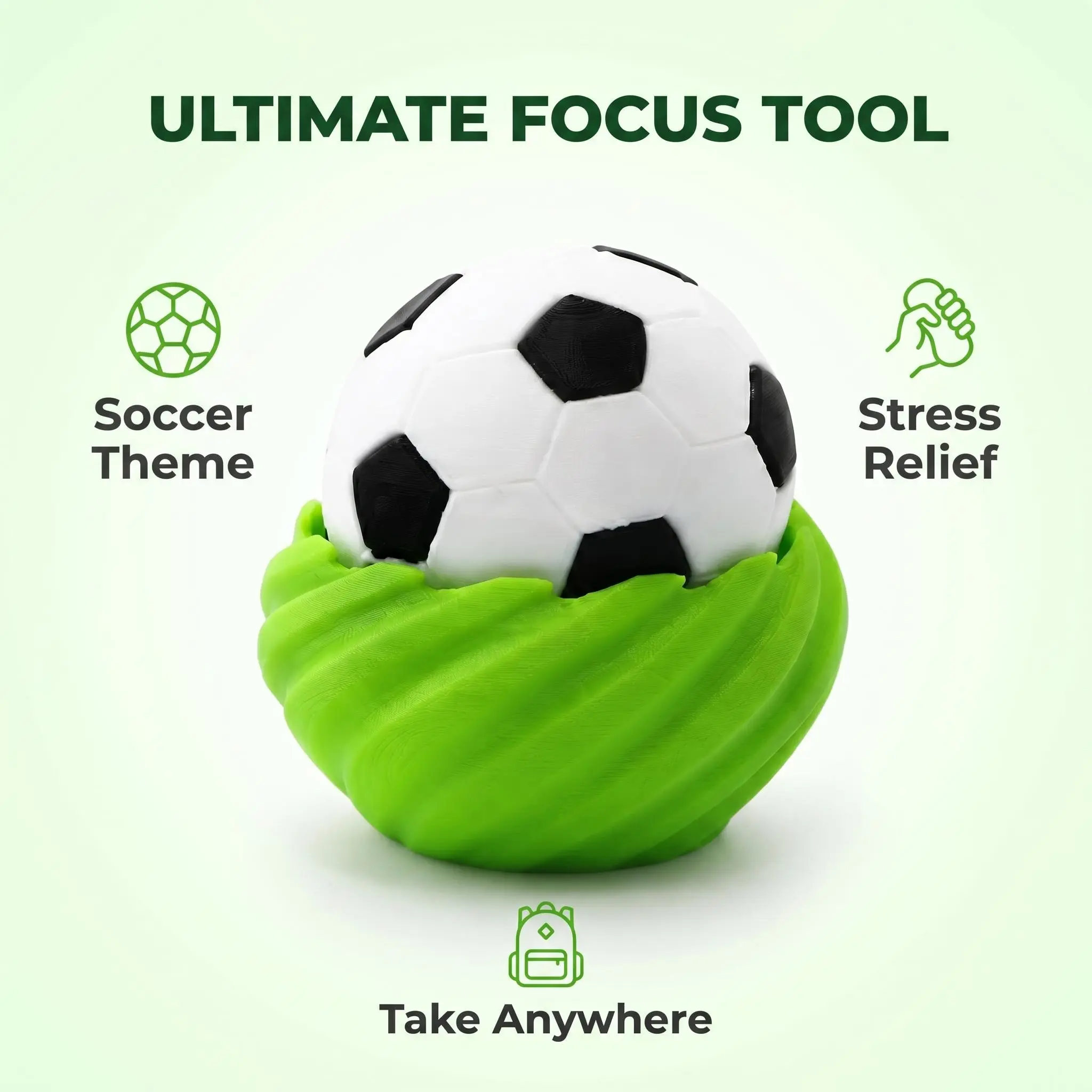 Buy 1 Get 1 Free 3D Printed Soccer Fidget Clicker Toy Set - Crisp Mechanical Switch, Portable Indoor Stress Relief Sensory Toy, Classroom Rewards, Boost Productivity Tool for Kids & Adults, Focus & Relaxation