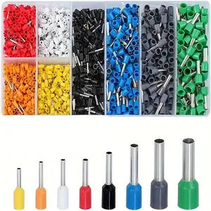 450pcs Boxed VE Tubular Crimp Terminals, Cable Electrical Connector, Insulated Wire Connectors, Electrical Cable Wire Ends, Electrical Connections | Colorful Insulation | Durable Insulation