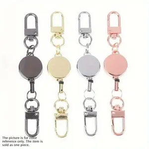 Easy-pull cord retractable keychain elastic keychain sports retractable key ring Fashionable Alloy Keychain