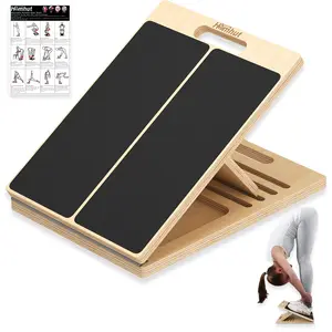 Wooden Adjustable Slant Board - Calf Stretcher for Ankle, Heel, Knee Stretching & Squat Exercise