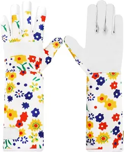 Leather Gardening Gloves Long Forearm Protection Sleeves Thorn Proof Work Gloves Rose Pruning Gauntlet Safety