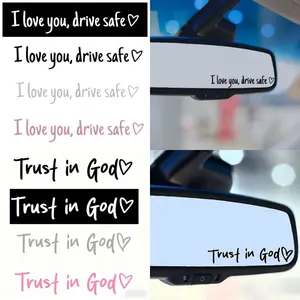 8 Pcs Colorful Car Mirror Stickers, I Love You Drive Safe&Trust in god,Car Rearview Mirror Decorative Stickers, Vinyl Decal, Car Decals, Car Accessories for Women,Stickers for your loved ones