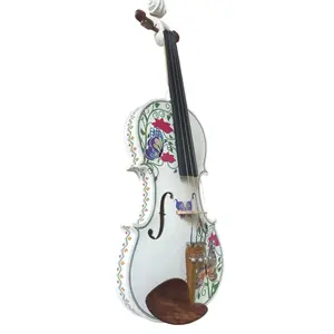 Butterfly Dream II White Violin Outfit | Ornate Greco Sides & Carbon Fiber Bow