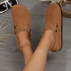 Women's Artistic Retro Cork Clogs Comfortable and Stylish Beach Essentials with Cork Footbed Slippers