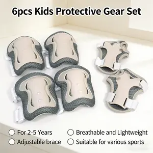 6-in-1 CPSIA Certified Kids Anti-Injury Foam-Based Heat-Wicking Pad Gear Set (Ages 2-5) - Elbow Protectors, Knee Pads, Wrist Guards for Skateboarding, Cycling, Anti-Injury Protective Gear, Elbow Protective Gear