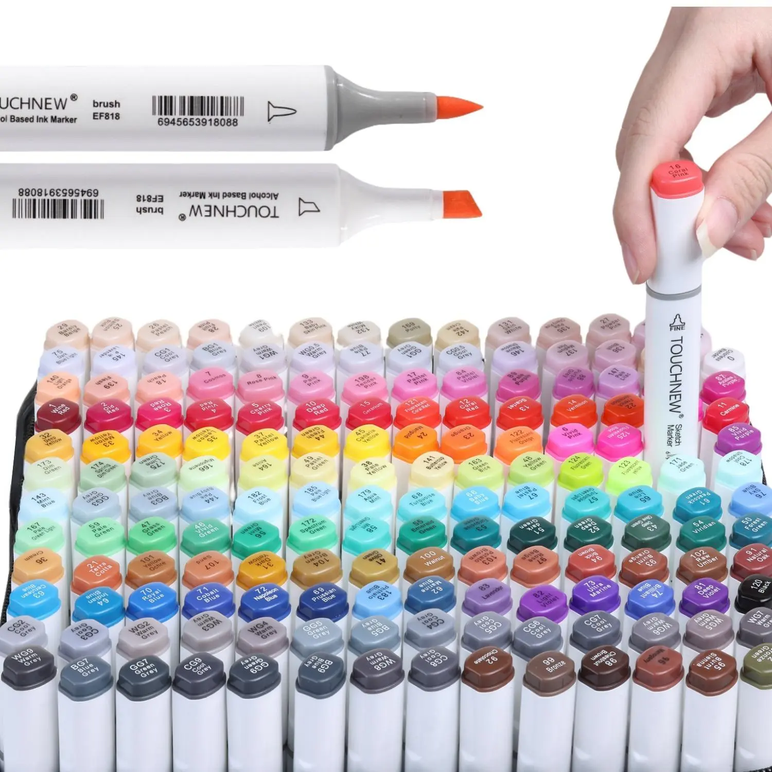 Dual Tip Marker Pen Set, 30/60/80/168 Colors Alcohol Soft Brush Markers, Art Markers, Paint Markers for Lettering Cards Drawing Coloring Illustrations, Office School Supplies, Dual Tip Pens