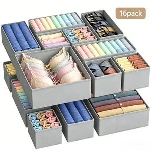 Underwear storage,Multi-purpose storage box 16 pieces drawer storage suitable for wardrobe supplies underwear socks space saving design thick fabric safety Closet Organizer Organiser
