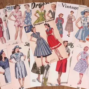 JAIIMAN 32sheets 40s-50s Retro Illustrations of Ladies DIY Scrapbook Paper, Scrapbook Materials, Handmade Crafts, for Background Decoration, Background Card, Retro Diary, Scrapbooking Supplies, Journaling Supplies, Craft Albums, Collage Decoration