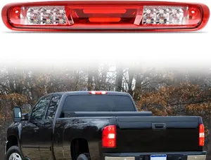Nilight High-Mount 3rd Brake Light - Red Shell LED Rear Light with Reverse, Cargo Functions, Compatible with Chevy Silverado/GMC Sierra 1500-3500HD 2007-2013 Pickup Trucks, Aftermarket Truck Accessory, Car Lighting Accessory, Car Lighting Accessories, Rea