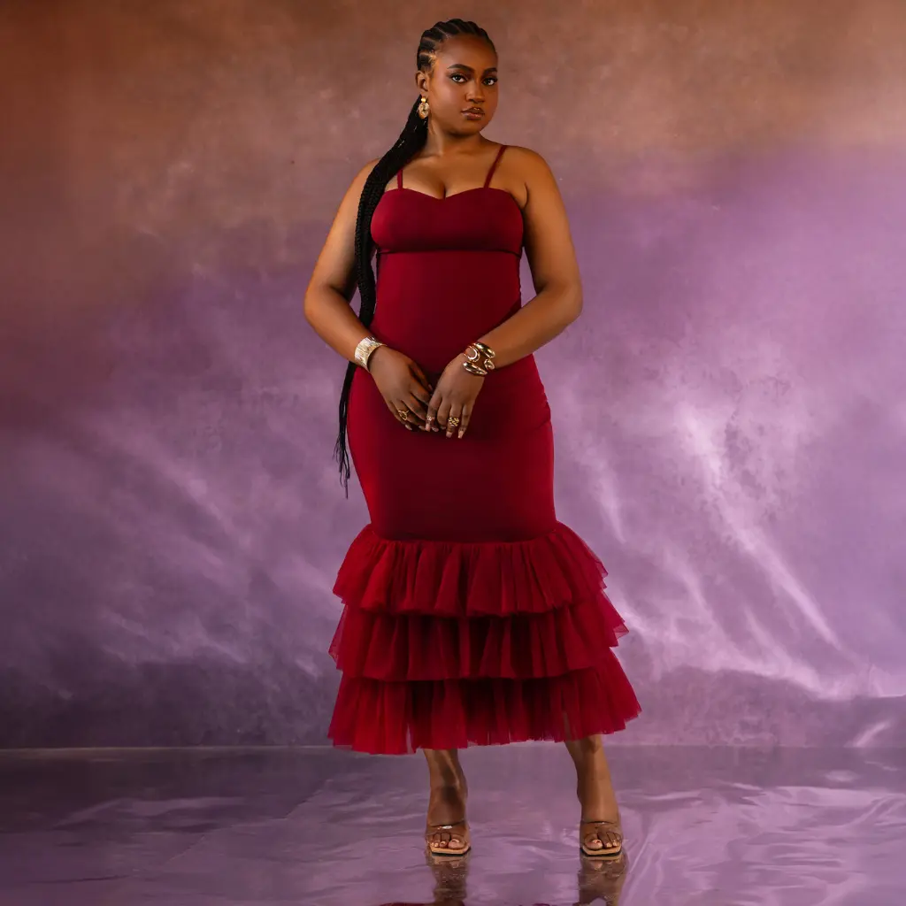 Azure Dress - Burgundy Elegant Formal