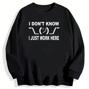 Funny Work Meme Sweatshirt – I Don’t Know Shrug Emoji Long Sleeve Top