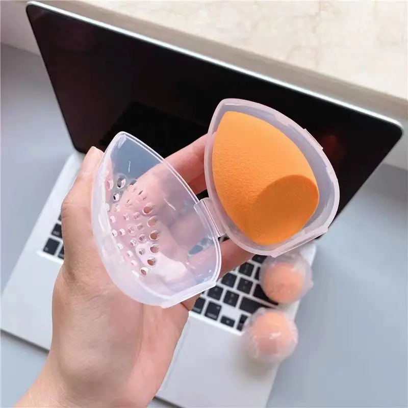 Plastic Makeup Sponge Storage Box, Unisex Portable Breathable Powder ...