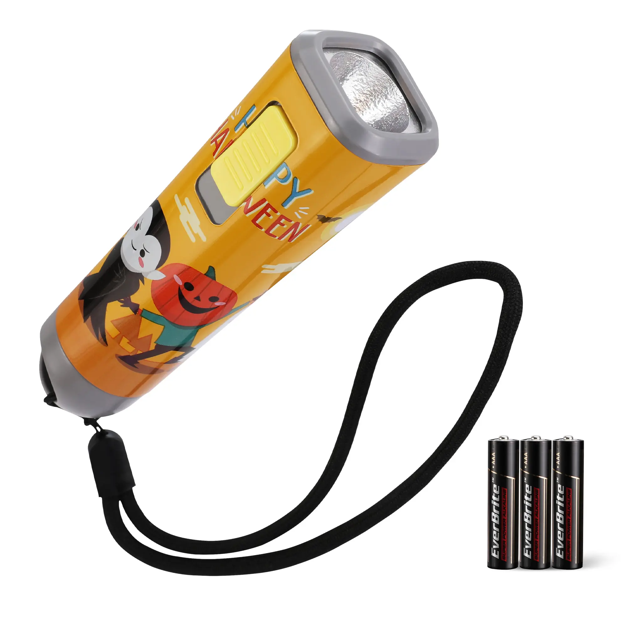 #backtoschool EverBrite Halloween Flashlights Halloween Gifts, Small LED Flash Light Handheld Torch with Lanyard 3AAA Battery Included, 1 Pack