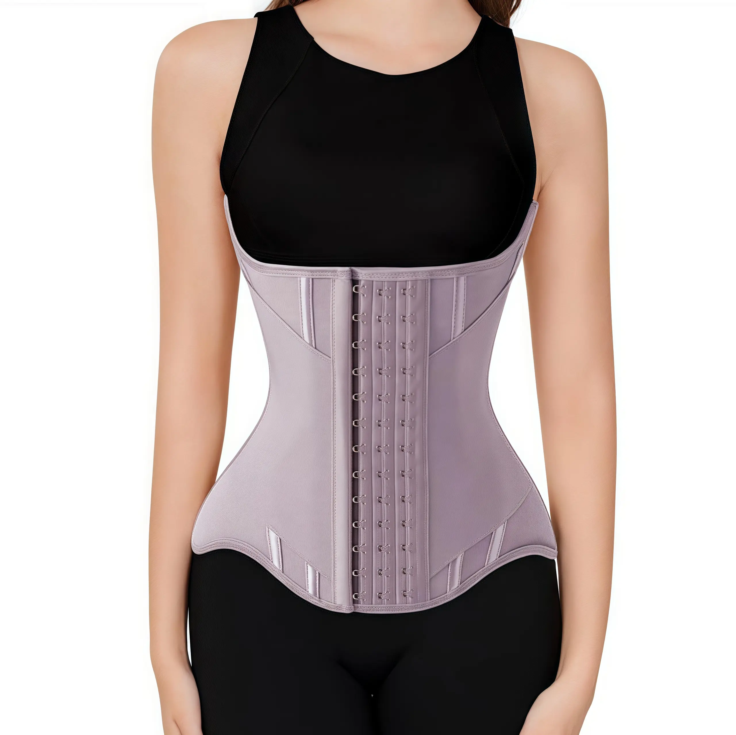 MISTHIN Women's Sporty Waist Trainer, Adjustable Double Wrap Tummy Control Cincher with Belted Mesh Compression, Sportswear, Waist Training, Sporty Chic, Hook And Bar, Adjustable Strap, Xs, Body Shaping, Hand Wash Only, High, Body Contouring