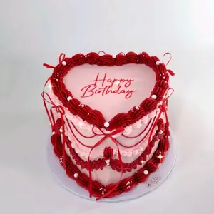 Fancy Script Happy Birthday Cake Stencil