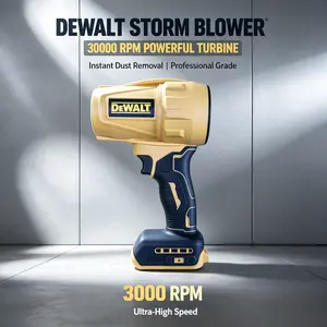 DEWALT Cordless Blower, 20V Powered With 6.0Ah Battery. Produces 200 m/s Wind Speed And 800g Wind Power, Suited For Leaf Removal, Yard Maintenance And Outdoor Debris Clearing Work.