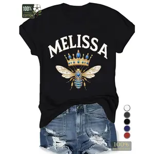 Crown Melisa Women'S T-shirt, Comfortable Edition technoblade merch Casual Collar shirts women western outfits brandy melville outfits technoblade merch Round Neck Cotton