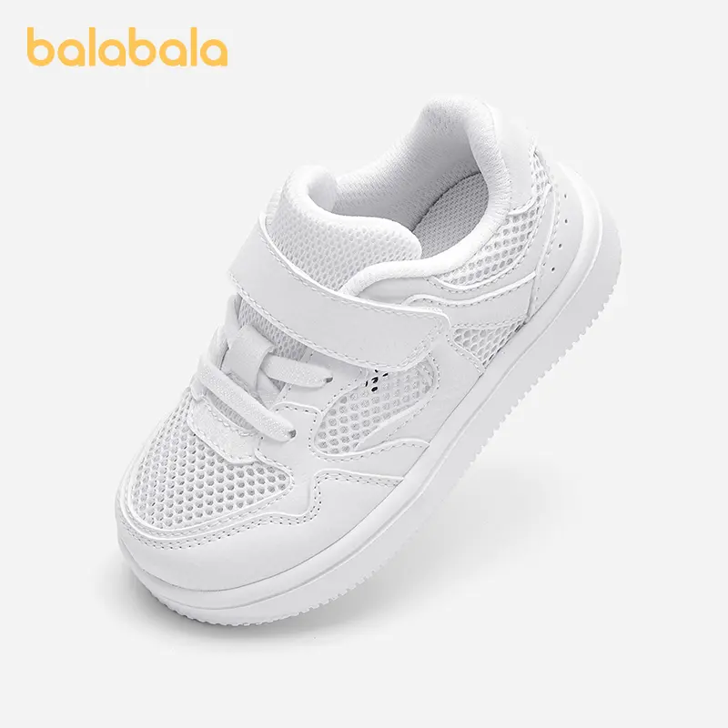 balabala Boys' Classic Minimalist Synthetic Sneakers with Round Toe & Velcro Strap, Lightweight & Breathable for School & Play, Trainer Footwear