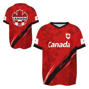 V-neck Canada Soccer Jerseys for Men & Women, Canadian Canadian Flag Jersey, Canada Maple Leaf Tshirt Jersey, 2026 World Cup Fan Outfit, Gift for Him Her
