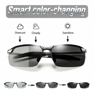 Unisex Photochromic Polarized Sunglasses - Outdoor Glasses, Sunglasses for Sports, Tinted Lenses, HD Anti-Scratch TAC Lens, Zinc Alloy Frame, Modern Photocromatic Eyewear, UV400 Casual Style, Men's Accessories, Ideal Mother's Day Birthday Gift for Him