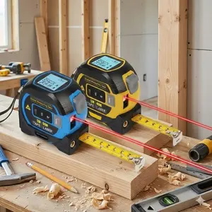 Professional Laser Distance Measurer 196ft 60m LCD Display Auto-Lock Tape Measure 5m Quick Measurement Unit Switch Portable Digital Tool for Construction Home Improvement Indoor Outdoor Use