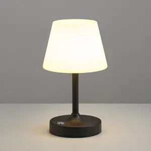 Cordless LED Wood-Grain Small Table Lamp, Waterproof Shower Light with 4000mAh Battery, Portable Rechargeable Touch Dimming Night Light for Outdoor Camping, Bathroom, Restaurant, Kitchen, Patio