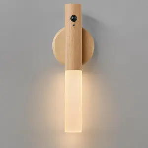 Battery Operated Wall Sconces, Motion Sensor Night Light Magnetic Wall Light Rechargeable Wall Sconce, Peel and Stick Sconce Lights for Bedside Stair Hallway